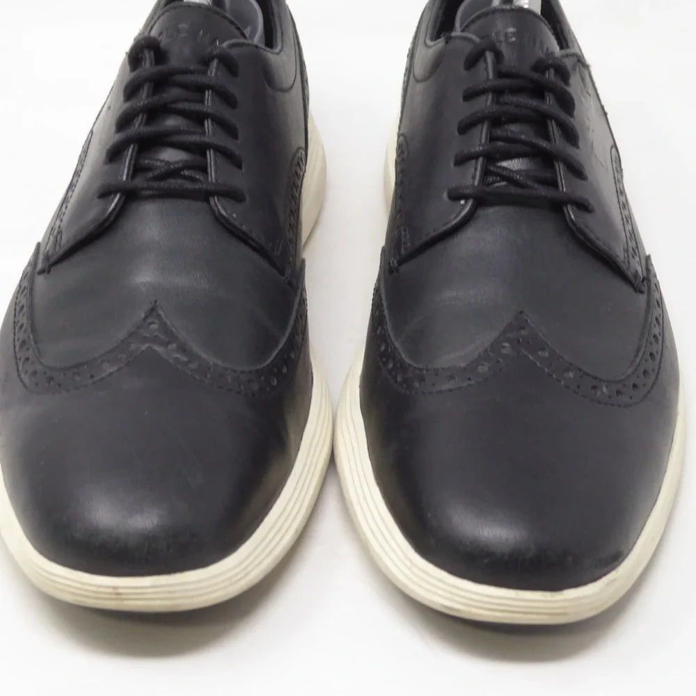 Cole Haan Grand Tour Mens Wingtip Oxford Shoes Black Leather C29413 10M